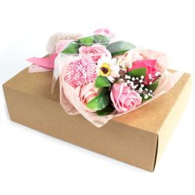 Buchet de Flori din Săpun – Roz, în Cutie