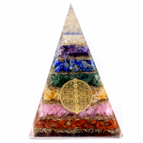 Piramidă Orgonit 70cm - Floarea Vieții din Șapte Chakre - 15cm