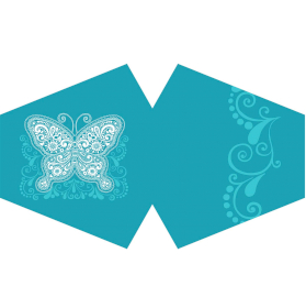 3x Mască de Protecție ptr. Față Reutilizabilă - Fluture Albastru (Adulți)
