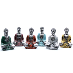6x Mini Buddha Argintiu (Diferite Culori)