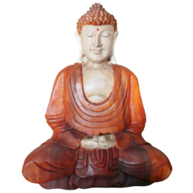 Buddha Sculptat Manual - Mâinile Jos - 30cm