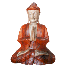 Buddha Sculptat Manual - Bun Venit - 30cm