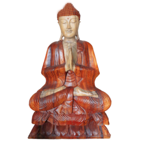 Buddha Sculptat Manual - Bun Venit - 80cm