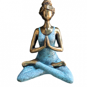 Statuie Yoga Lady -  Bronz - Turcoaz 24 cm