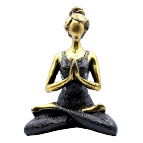Statuie Yoga Lady -  Bronz - Negru 24cm