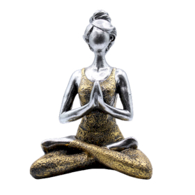 Statuie Yoga Lady -  Argintiu - Auriu 24cm