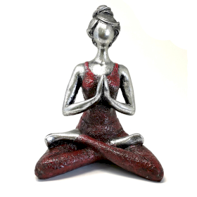 Statuie Yoga Lady -  Argintiu - Bordo 24cm