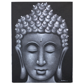Tablou Buddha - Detaliu Brocart Gri