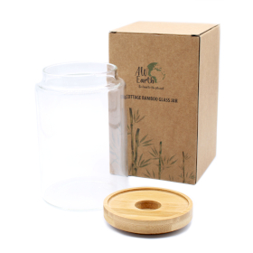 Borcan de Sticlă cu Capac din Bambus - 10cm