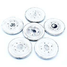 6x Suport pentru Bețișoare și Conuri Parfumate Alb Spălat - Disc