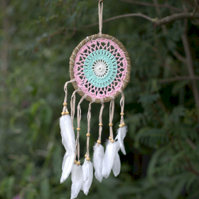 6x Dream Catcher (Prinzător de Vise) -  Roz 16cm (diferite tipuri)