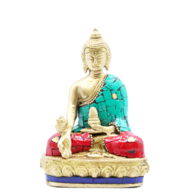 Figurină Buddha din Alamă - Mâinile în Jos - 11.5 cm