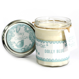 Lumânări din Ceară de Soia în Borcan 220g - Dolly Blue