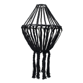 Abajur Mare din Macrame - Negru