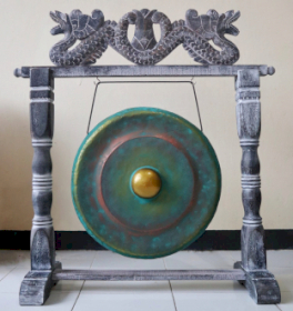 Gong Mediu cu Suport - 35cm - Verde Spălat