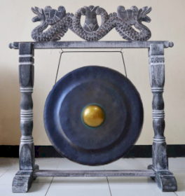 Gong Mediu cu Suport - 35cm - Negru
