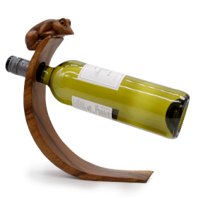 Suport de Vin din Lemn - Broască