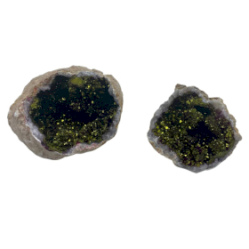 Geode de Calcit Colorate - Natural Rock - Roz și Auriu