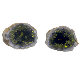 Geode de Calcit Colorate - Natural Rock - Violet și Auriu