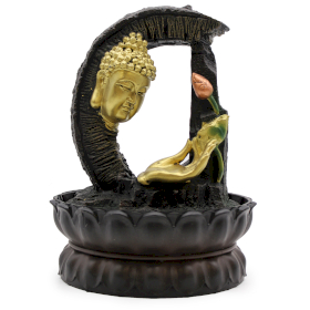 Fântână Arteziană - 30cm - Buddha Auriu și Lotus