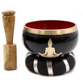 Set de Vase Cântătoare Buddha - Negru/Portocaliu 10.7cm