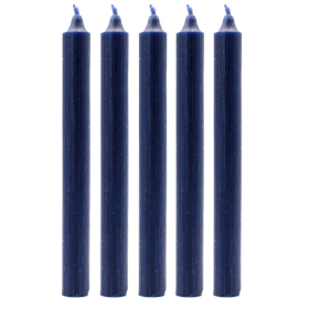 100x Lumânări de Masă - Albastru Închis Rustic 100 bucăți