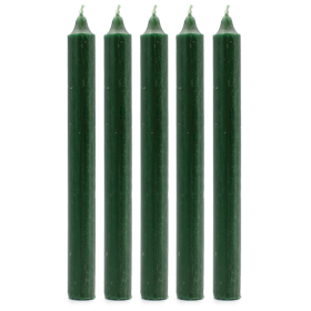 100x Lumânări de Masă - Verde Închis Rustic 100 bucăți