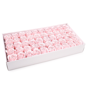 50x Flori de Săpun - Trandafir Mediu - Roz cu Margine Neagră
