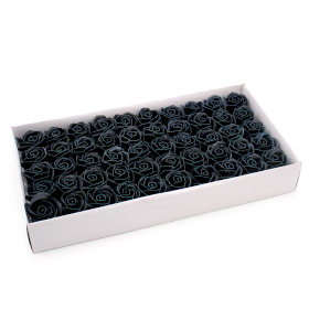 50x Flori de Săpun - Trandafir Mediu - Negru cu Margine Albă