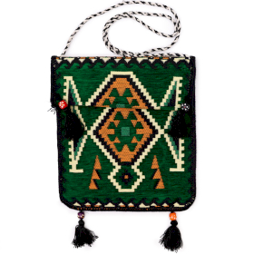 Geantă de Festival Kilim Messenger Verde Smarald