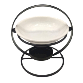 Aroma Lampă Ceramică cu Suport Cerc Metalic