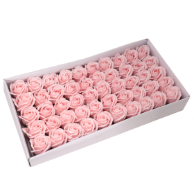 50x Flori de Săpun pentru Mâini Îndrăznețe - Trandafir Mediu - Roz Pastel