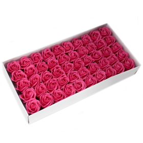 50x Flori de Săpun pentru Mâini Îndrăznețe - Trandafir Mediu - Roz Închis
