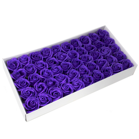 50x Flori de Săpun pentru Mâini Îndrăznețe - Trandafir Mediu - Violet
