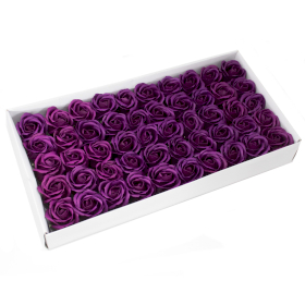 50x Flori de Săpun pentru Mâini Îndrăznețe - Trandafir Mediu - Violet Închis