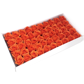 50x Flori de Săpun pentru Mâini Îndrăznețe - Trandafir Mediu - Portocaliu Închis