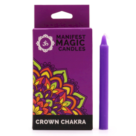 3x Lumânări Magice Ezoterice (pachet de 12) -  Violet - Chakra Coroanei