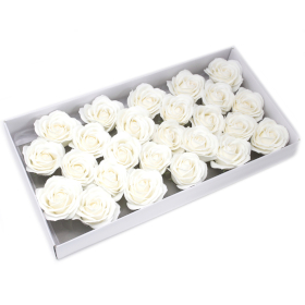 25x Flori de Săpun pentru Mâini Îndrăznețe - Trandafir Mare - Alb