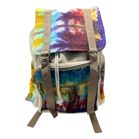 Rucsac Pătrat Mare de Cânepă Tie-Dye