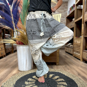 Pantaloni de Yoga și Festival - Imprimeu High Cross Himalayan pe Gri