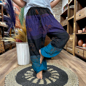 Pantaloni de Yoga și Festival - Imprimeu High Cross Himalayan pe Violet