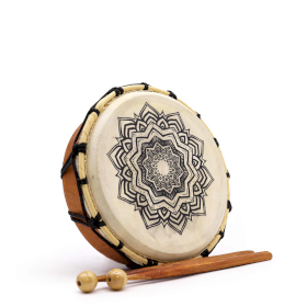 Mandala Tobă Șamanică cu Bețe - 20 cm