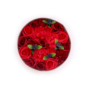 Cutie Rotundă -  Clasic Trandafiri Roșii