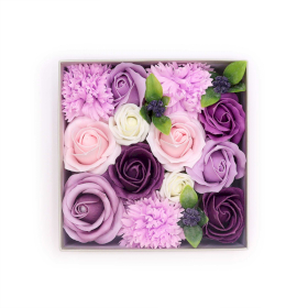 Cutie Pătrată - Trandafiri de Lavandă și Garoafe