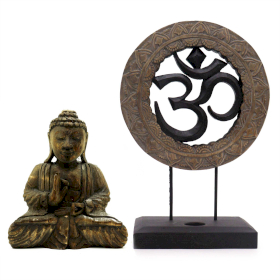 Set Buddha Feng Shui - Om - Gri și  Negru