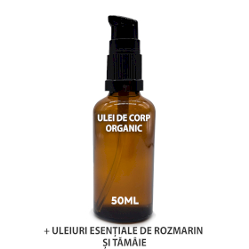 10x Ulei de Corp Organic 50 ml - Rozmarin și Tămâie - Fără Etichetă