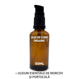 10x Ulei de Corp Organic 50 ml - Morcov și Portocală - Fără Etichetă