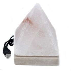 Lampă USB de Sare Albă Multicoloră- Piramidă 9 cm