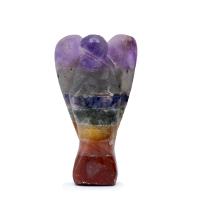 Înger Mic din Pietre Prețioase Sculptat Manual - Cele Șapte Chakre (aprox. 3,5 cm)