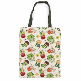 6x Geantă Clasică cu Fermoar (motiv cactus) – 40x34 cm